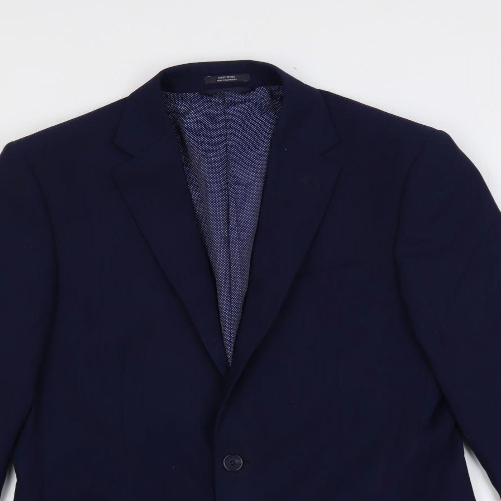 Marks and Spencer Mens Blue Wool Jacket Suit Jacket Size 38 Regular