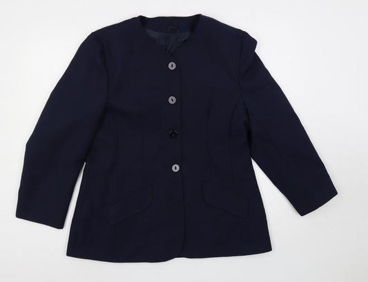 Debenhams Womens Blue Jacket Blazer Size 16 Button
