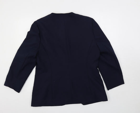 Debenhams Womens Blue Jacket Blazer Size 16 Button