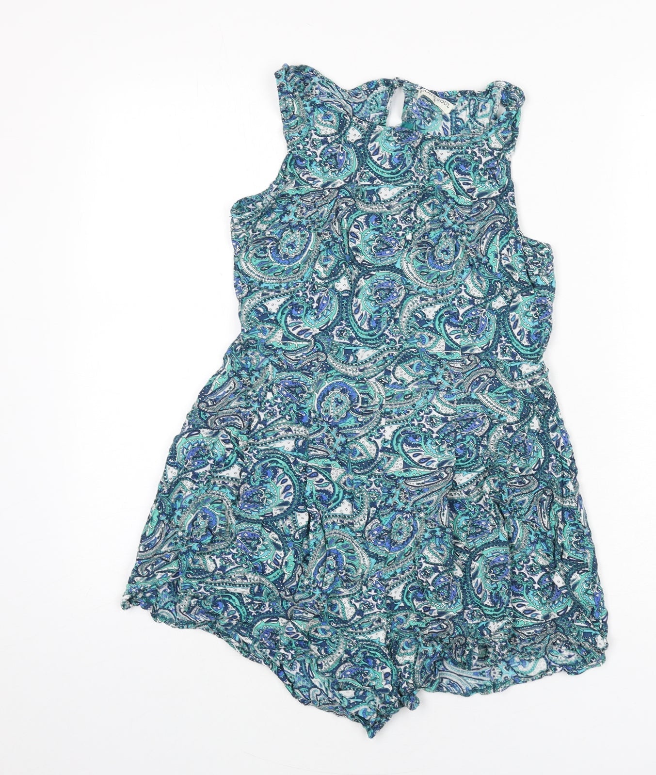 Brave Soul Womens Multicoloured Paisley Viscose Romper One-Piece Size S Zip