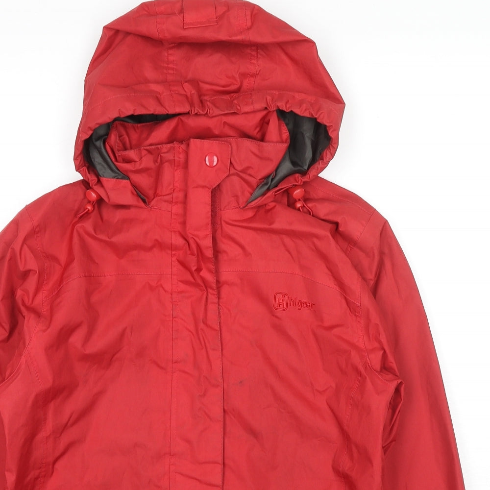Hi Gear Womens Red Windbreaker Jacket Size 8 Zip - Technical