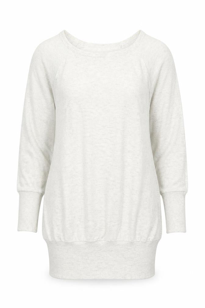 Front view of ASOS women’s grey cotton pullover sweatshirt, size UK 8, pullover