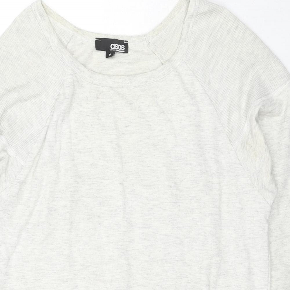 ASOS Womens Grey Cotton Pullover Sweatshirt Size 8 Pullover