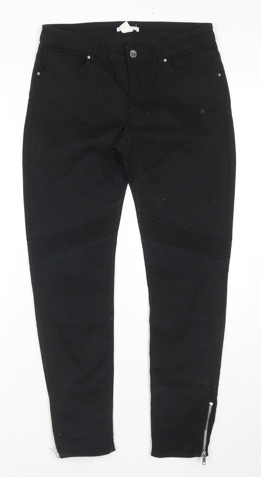 H&M Womens Blue Cotton Skinny Jeans Size 12 L27 in Regular Zip