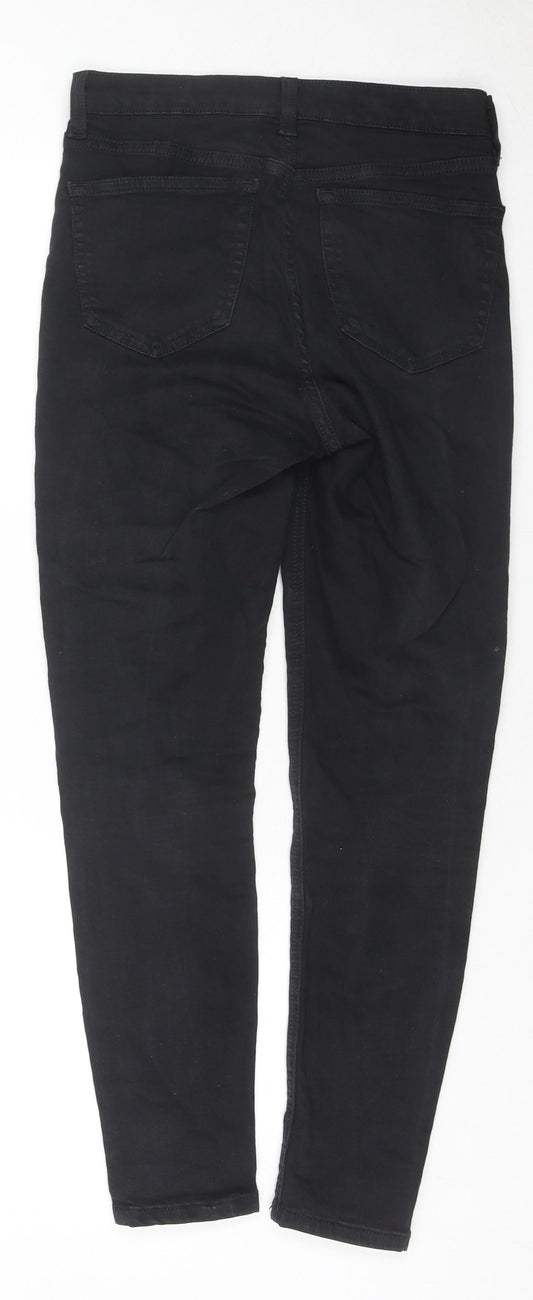 Marks and Spencer Womens Black Cotton Skinny Jeans Size 26 in L30 in Regular Zip