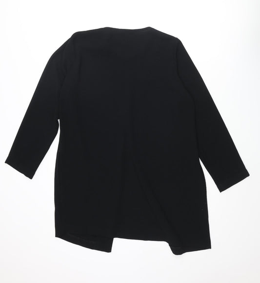 St Michael Womens Black Polyester Tunic Blouse Size 12 Round Neck