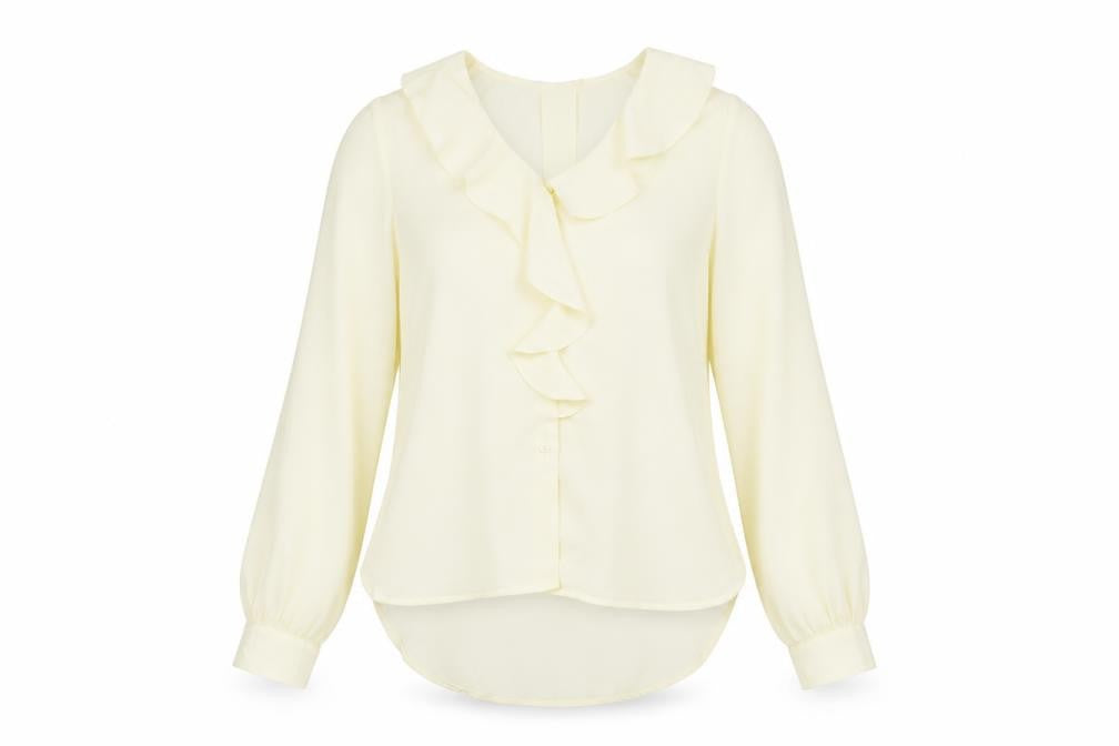 Womens UK Size 8 Axel Yellow Polyester Blouse