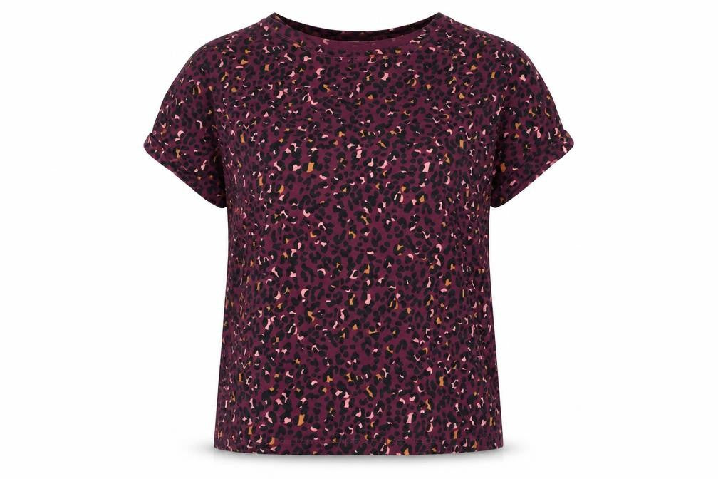 Marks and Spencer Womens Purple Animal Print Cotton Top Pyjama Top Size S - Leopard Print