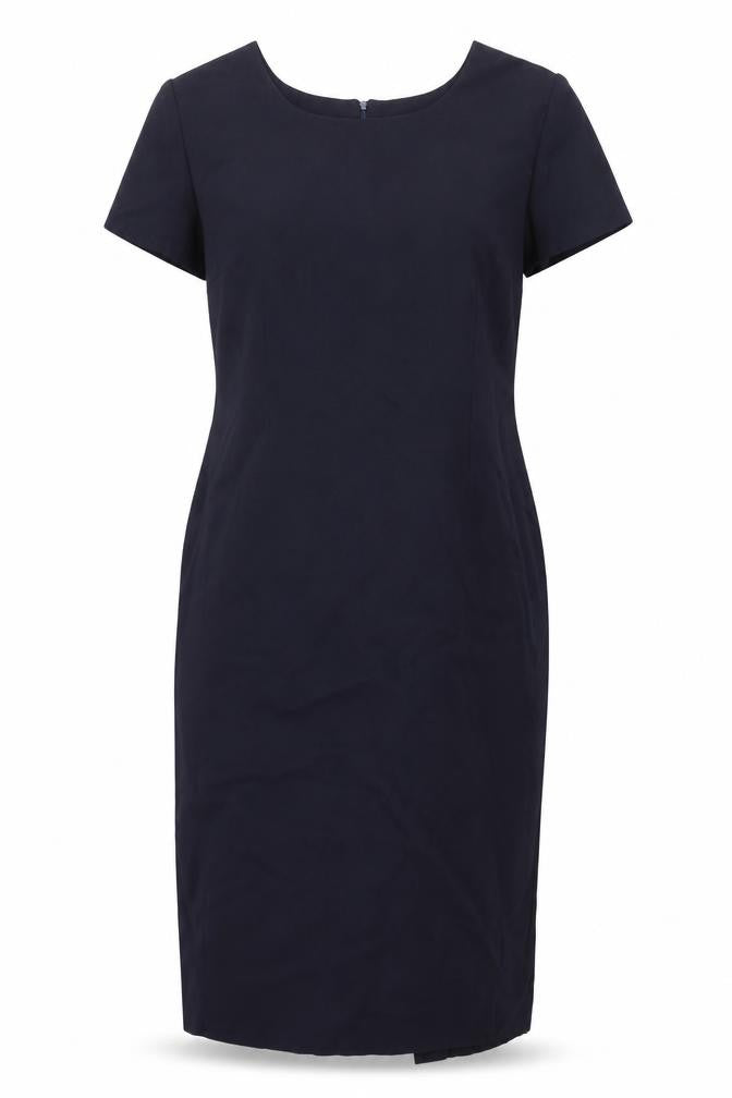 Touch of Luxury Womens Blue Polyester Pencil Dress Size 16 Round Neck Zip