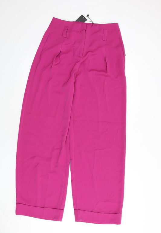 VERO MODA Womens Purple Polyester Trousers Size 8 L28 in Regular Zip