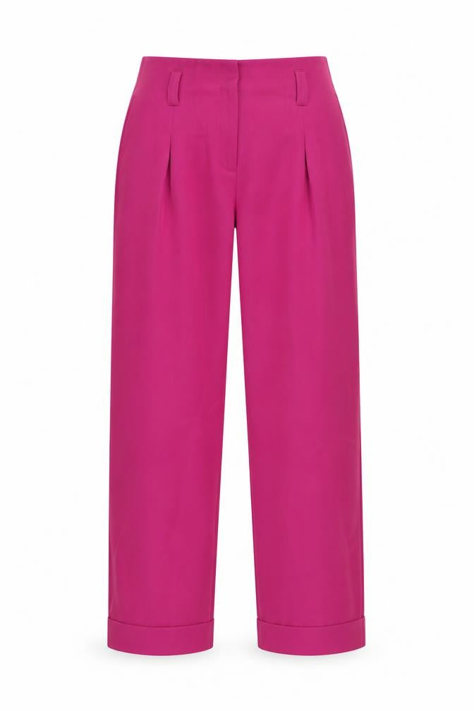 VERO MODA Womens Purple Polyester Trousers Size 8 L28 in Regular Zip