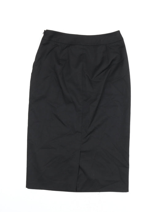 Warehouse Womens Black Polyester Straight & Pencil Skirt Size 6 Zip - Slit