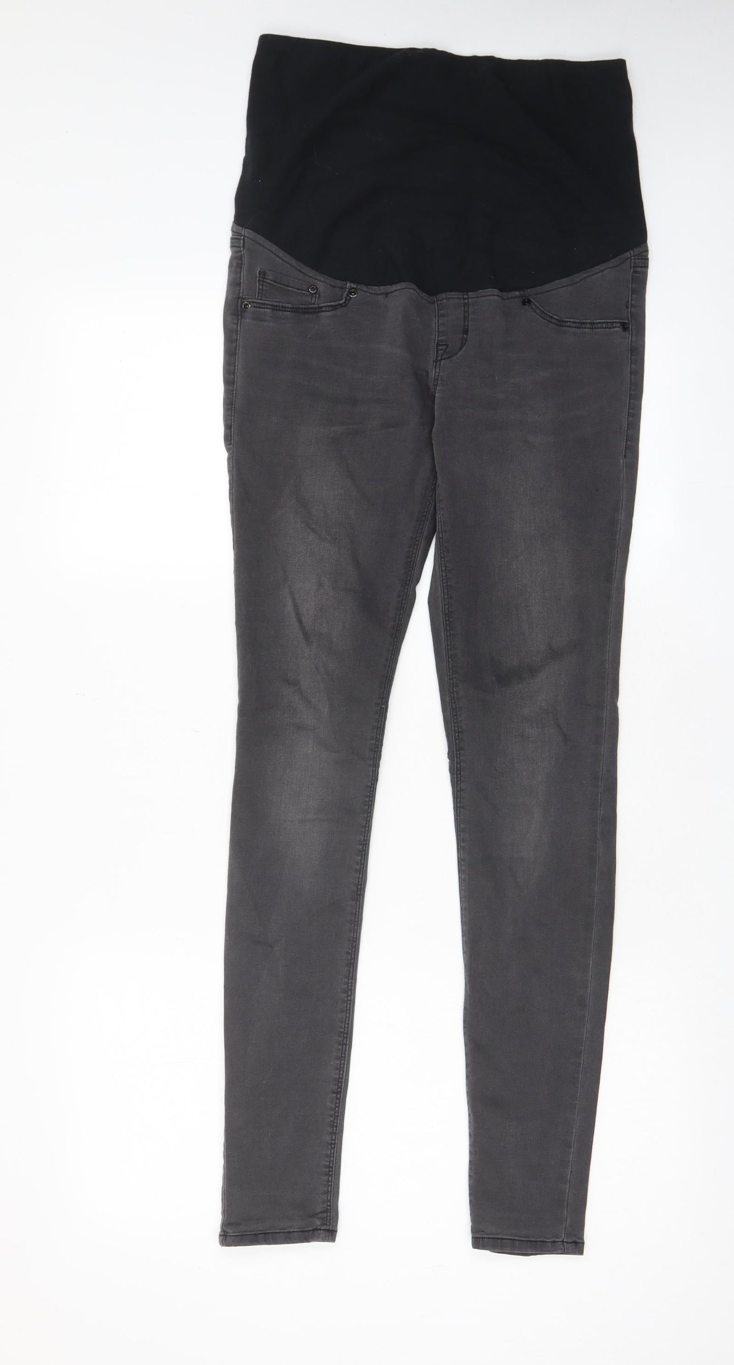 H&M Womens Grey Cotton Skinny Jeans Size 10 L30 in Regular