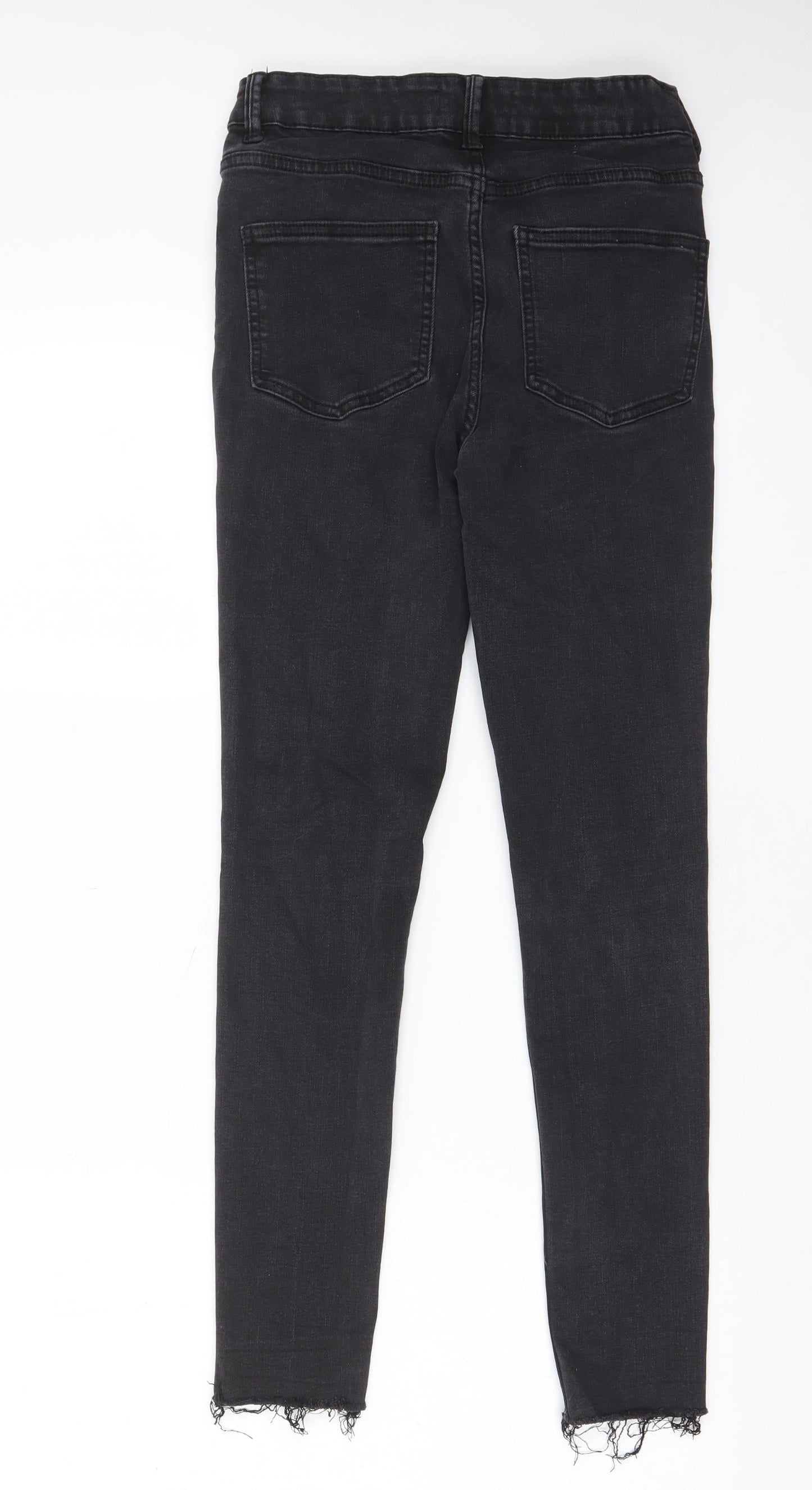 Denim & Co. Womens Grey Cotton Skinny Jeans Size 10 L27 in Regular Zip - Pockets, Belt Loops