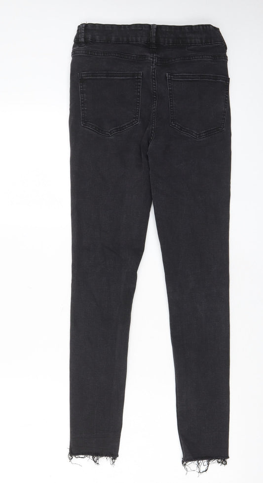 Denim & Co. Womens Grey Cotton Skinny Jeans Size 10 L27 in Regular Zip - Pockets, Belt Loops