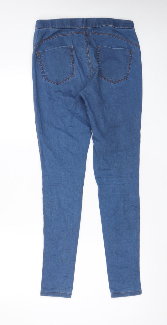 Denim & Co. Womens Blue Cotton Skinny Jeans Size 10 L31 in Regular - Elastic waist