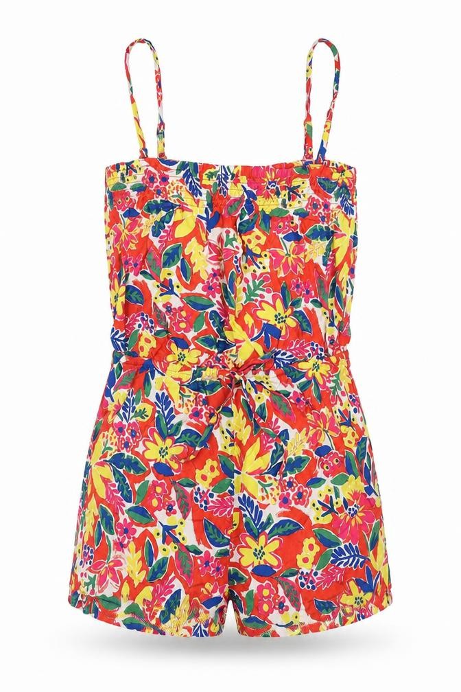 Marks and Spencer Womens Multicoloured Floral Viscose Playsuit One-Piece Size 8 Pullover