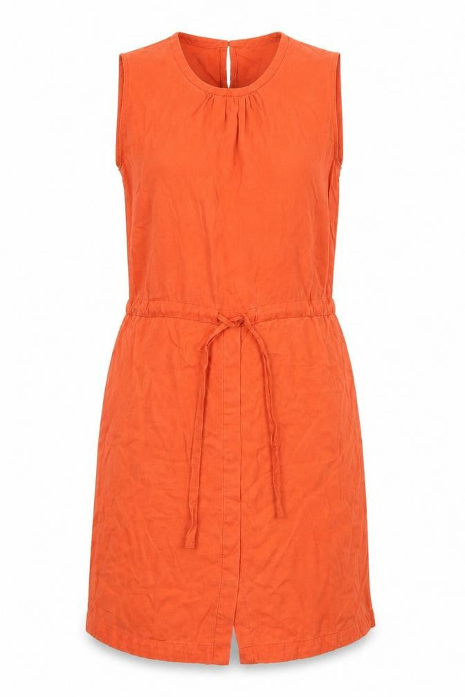 Gap Womens Orange Lyocell Tank Dress Size M Round Neck Button