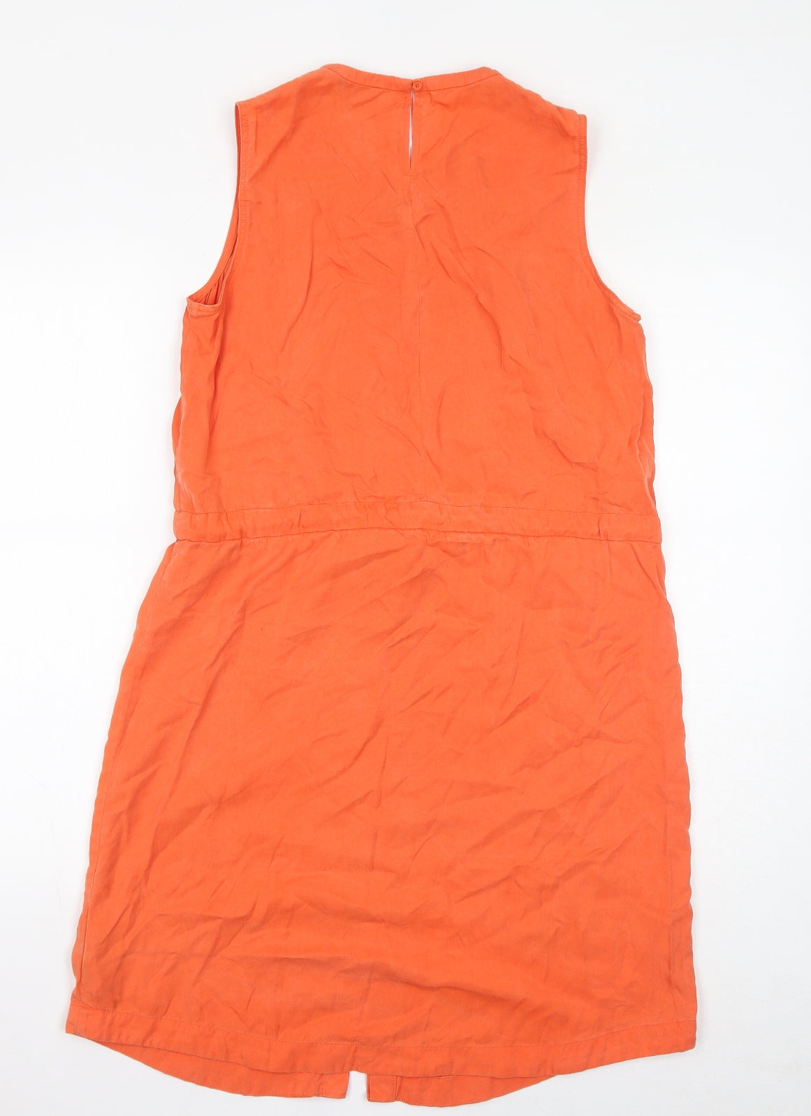 Gap Womens Orange Lyocell Tank Dress Size M Round Neck Button
