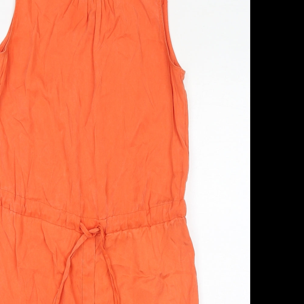 Gap Womens Orange Lyocell Tank Dress Size M Round Neck Button