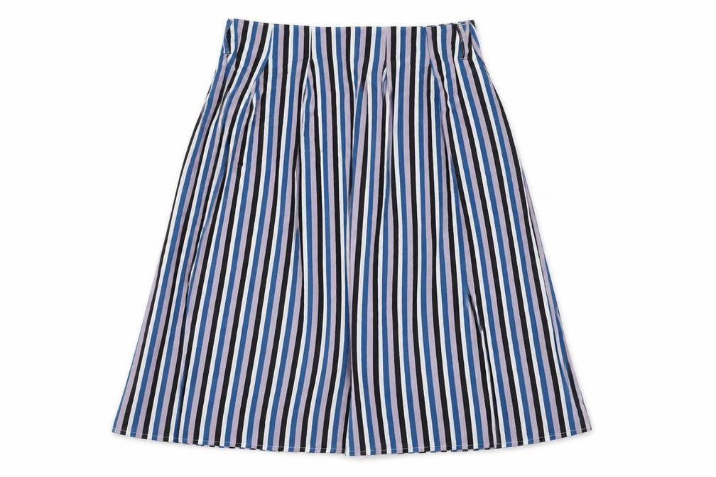Sweewë Womens Multicoloured Striped Polyester A-Line Skirt Size L Zip