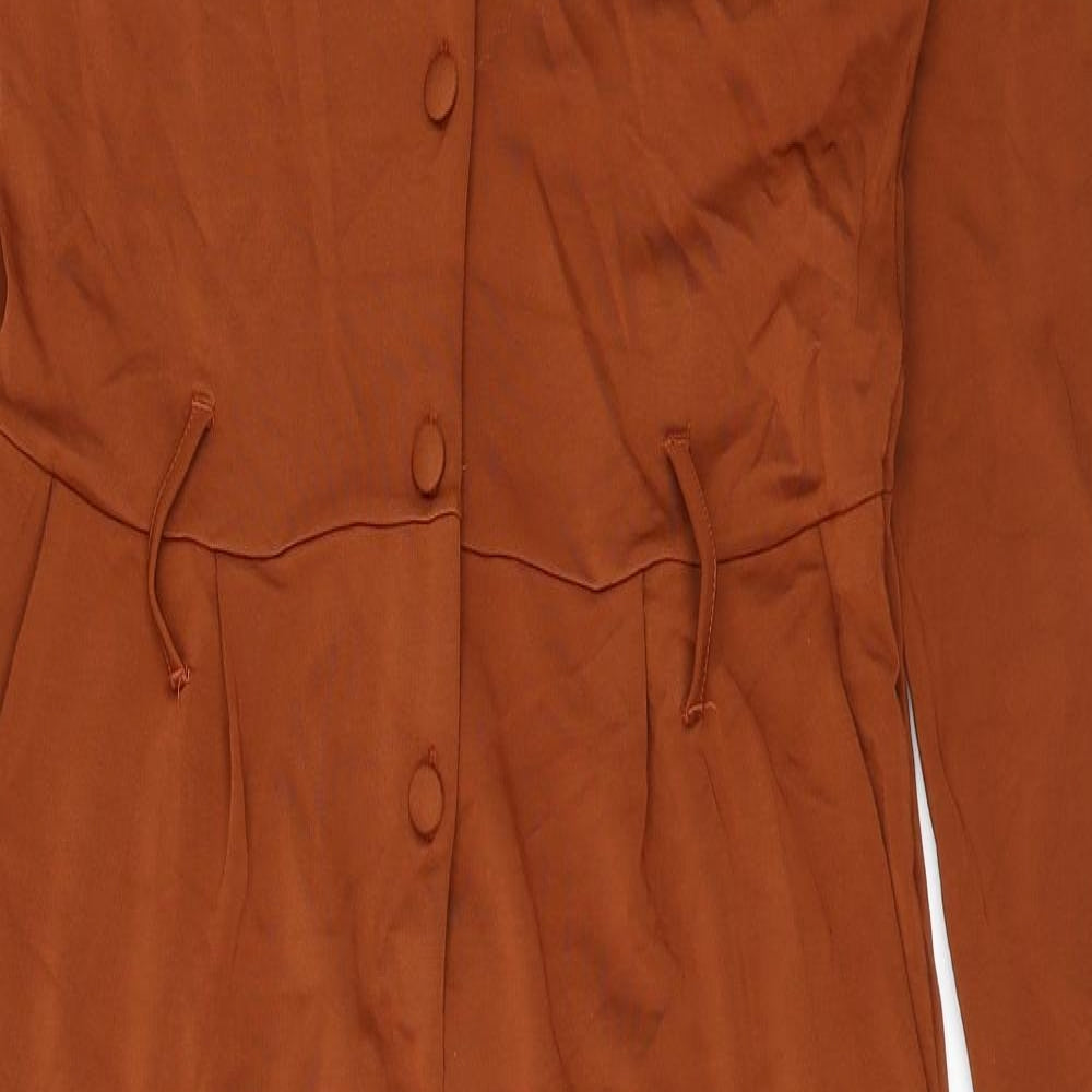 & Other Stories Womens Brown Polyester Jumpsuit One-Piece Size 6 L25 in Button