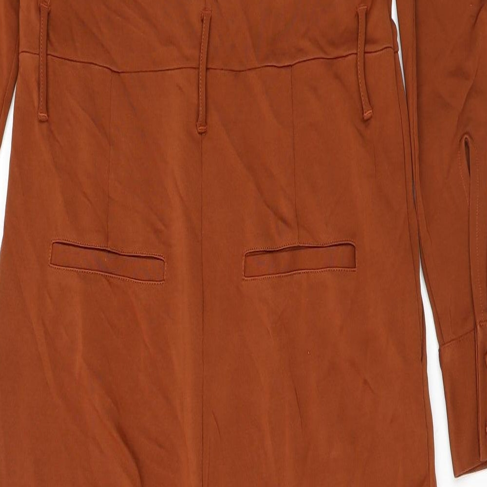 & Other Stories Womens Brown Polyester Jumpsuit One-Piece Size 6 L25 in Button