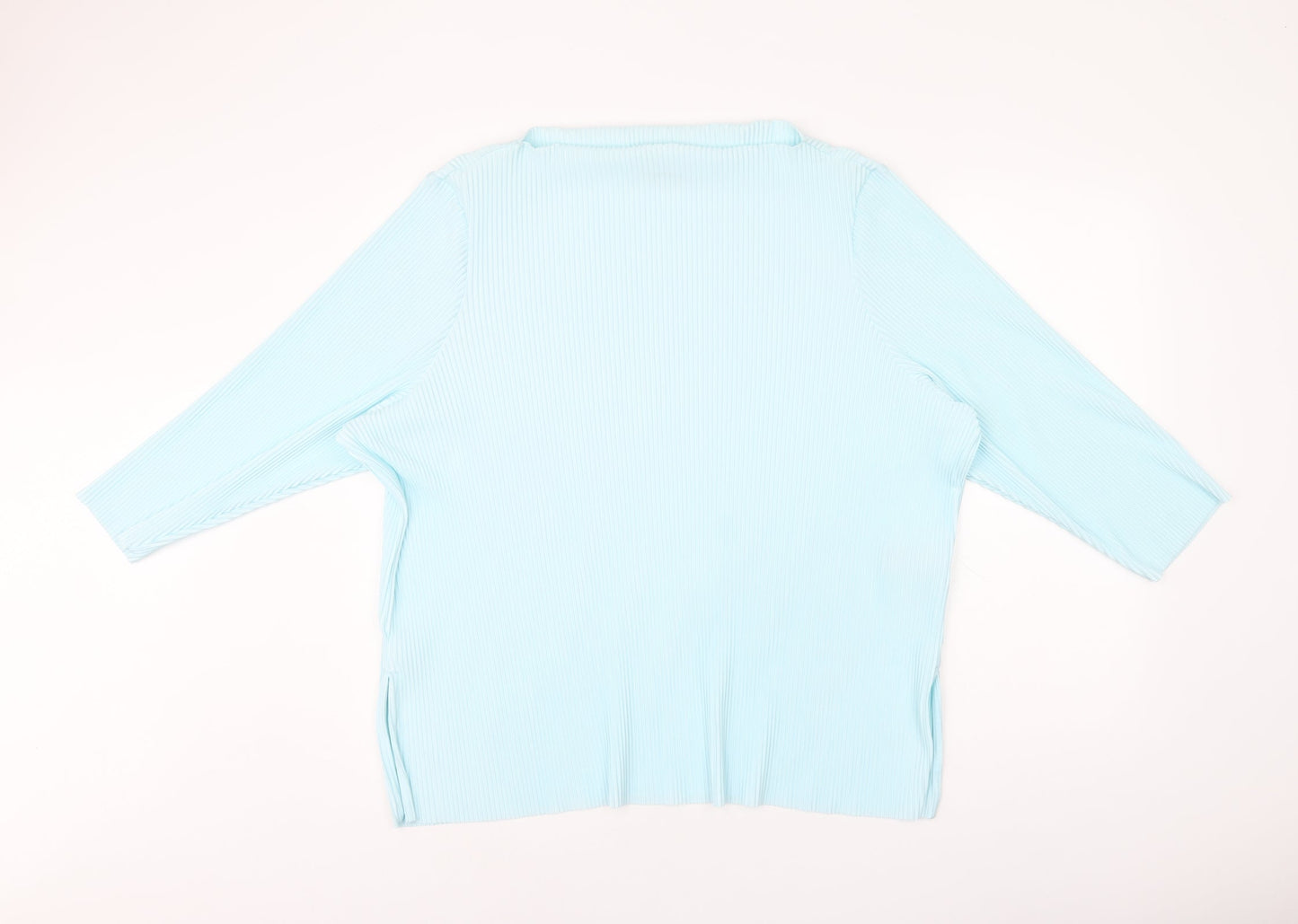 Marks and Spencer Womens Blue Polyester Basic Blouse Size 20 Boat Neck