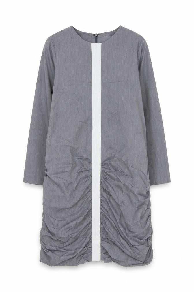 Motoreta Girls Grey Cotton Shift Size 8-9 Years Round Neck Zip