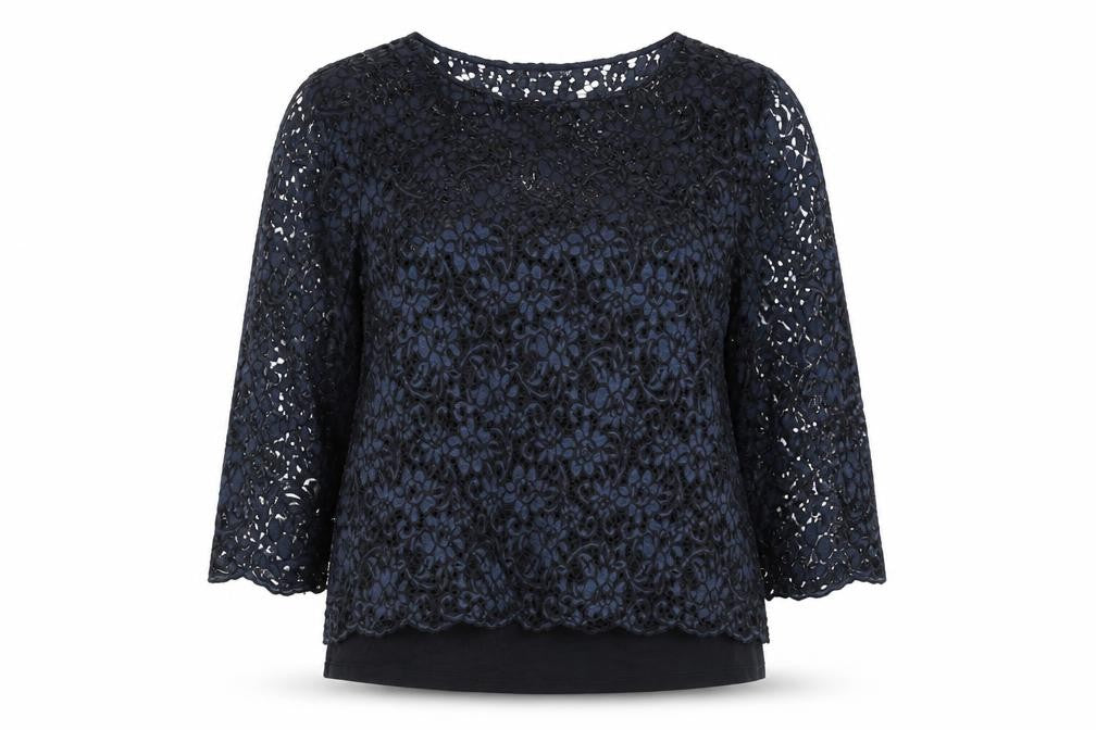 Marks and Spencer Womens Black Floral Viscose Jersey T-Shirt Size 12 Boat Neck