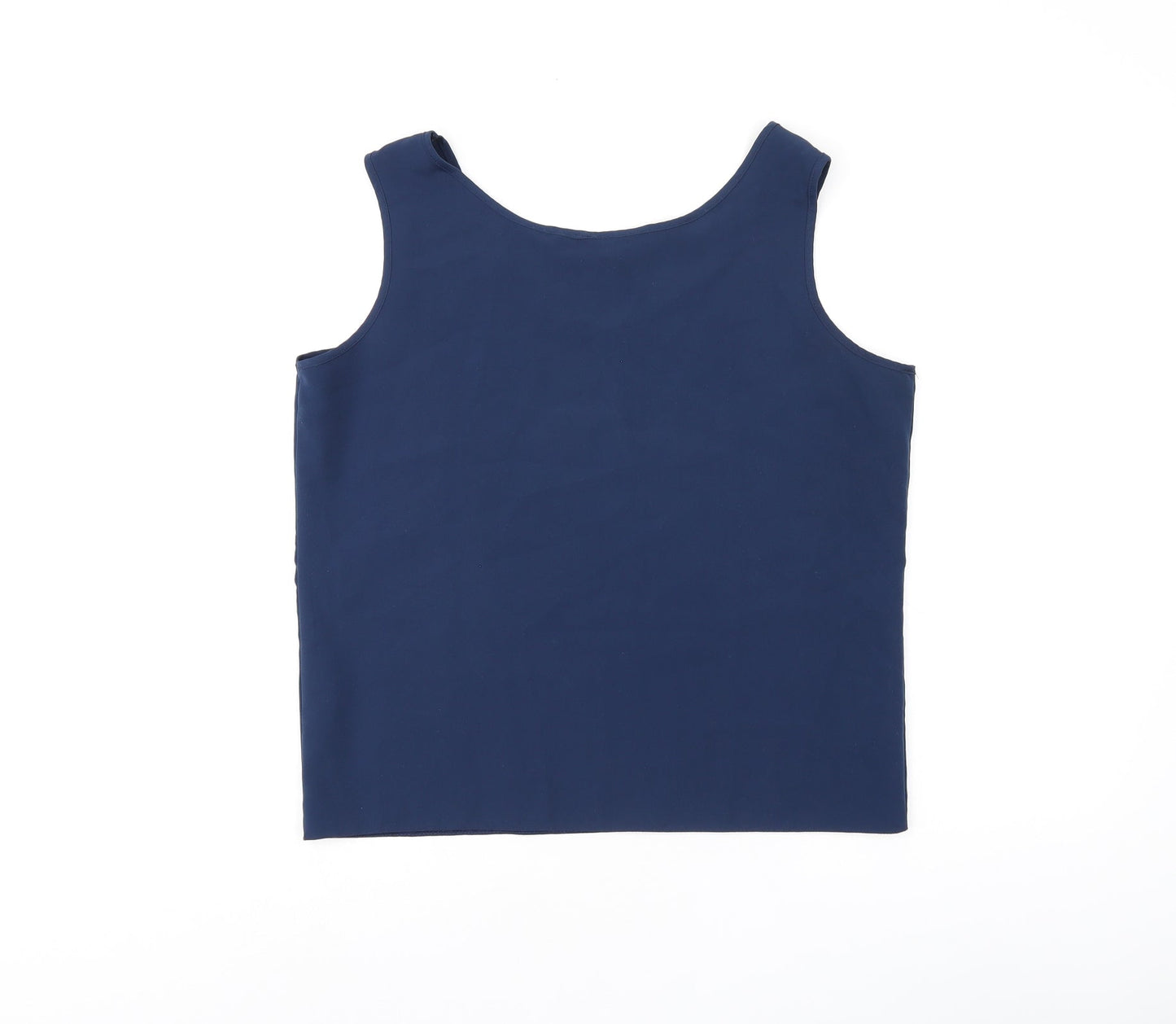 Debenhams Womens Blue Polyester Basic Tank Size 12 Scoop Neck