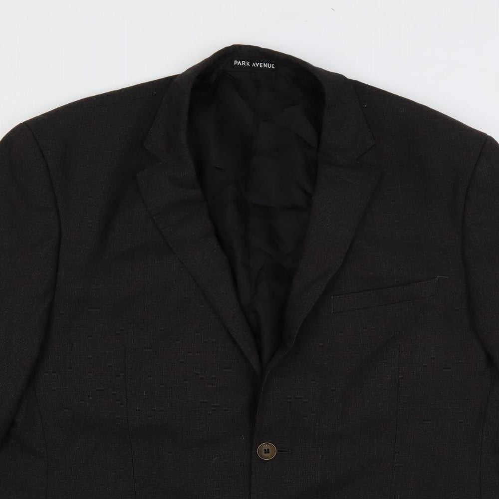 Park Avenue Mens Brown Polyester Jacket Suit Jacket Size 40 Regular