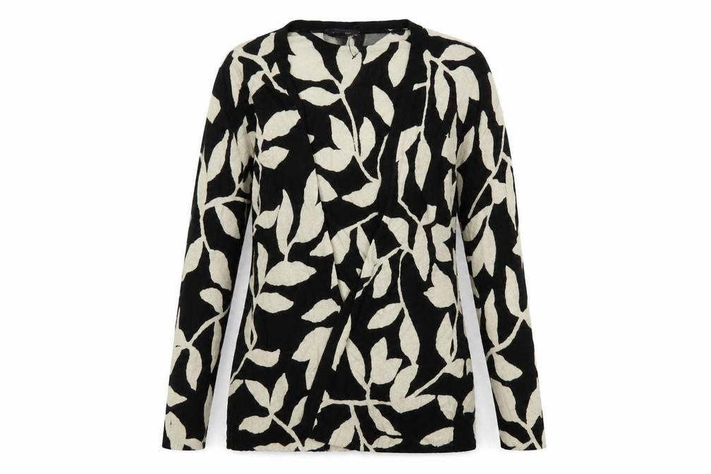 Marks and Spencer Womens Black V-Neck Geometric Viscose Cardigan Jumper Size XS - Open