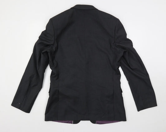 Red Herring Mens Grey Polyester Jacket Suit Jacket Size 40 Regular