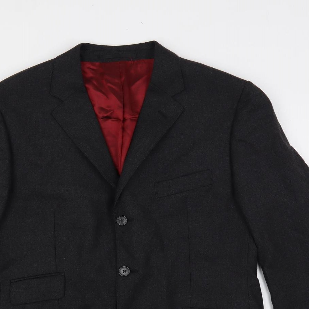 Burton Mens Grey Viscose Jacket Suit Jacket Size 40 Regular