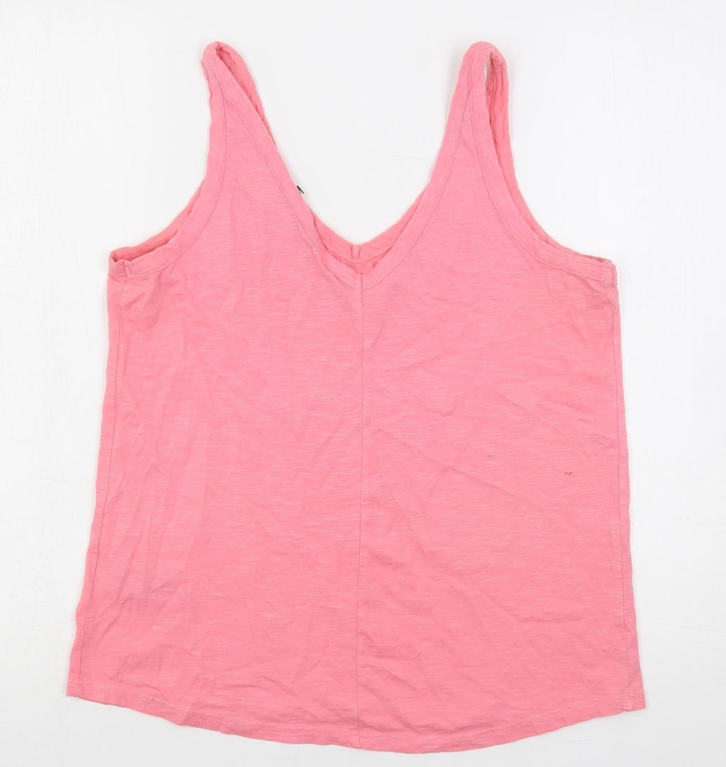 NEXT Womens Pink Cotton Basic Tank Size 10 V-Neck