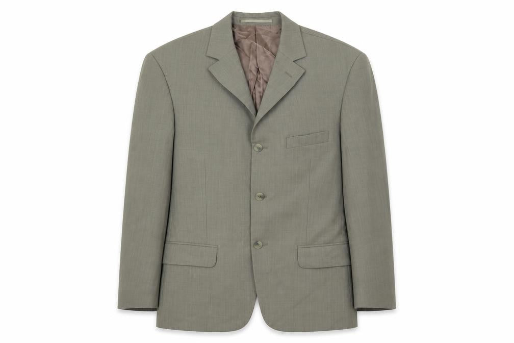 Front view of Cecil Gee men’s green wool jacket suit jacket, size 40, regular