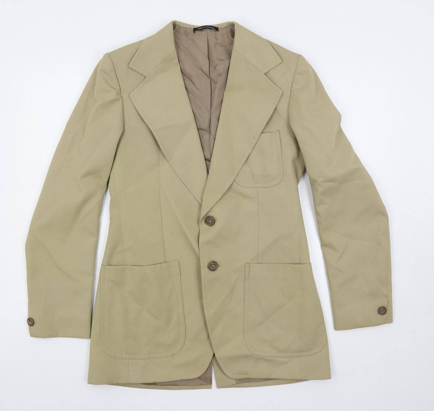 Mr. James Mens Beige Wool Jacket Blazer Size 38 Regular