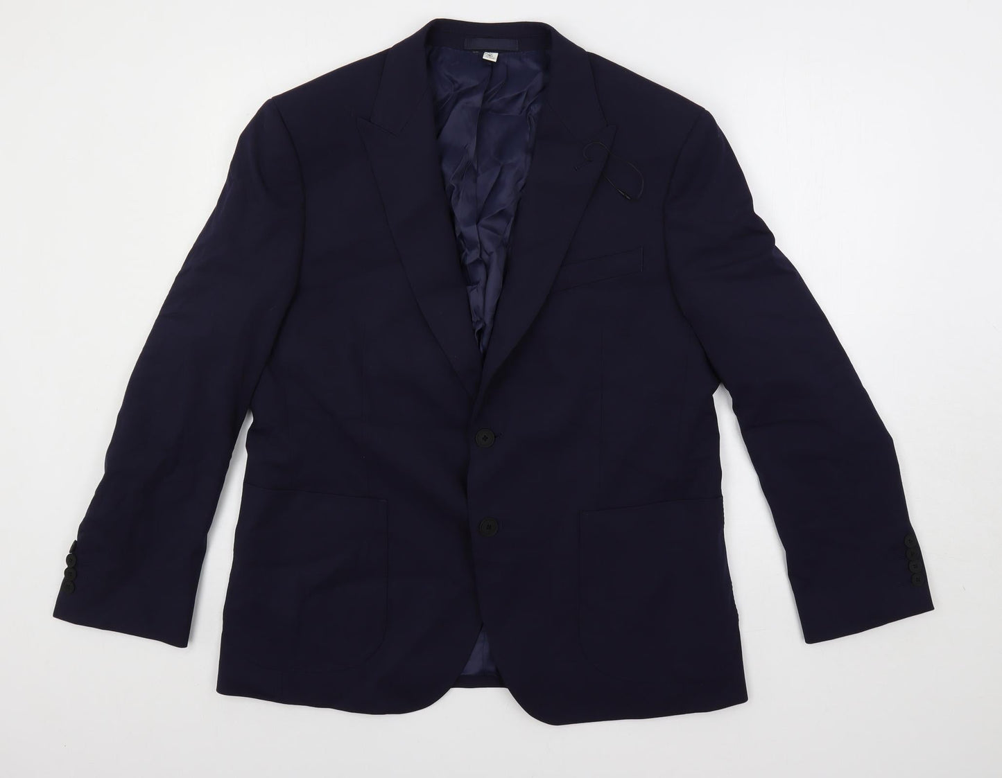 Marks and Spencer Mens Blue Viscose Jacket Suit Jacket Size 42 Regular