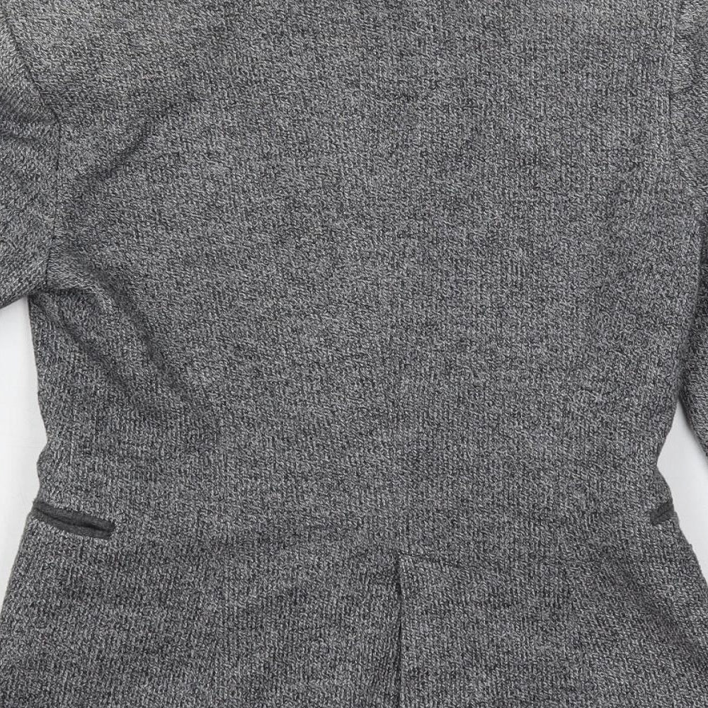 Zara Womens Grey Jacket Blazer Size XS Button - Elbow Patches