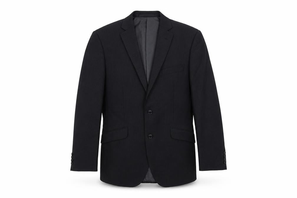 Marks and Spencer Mens Black Striped Polyester Jacket Suit Jacket Size 40 Regular