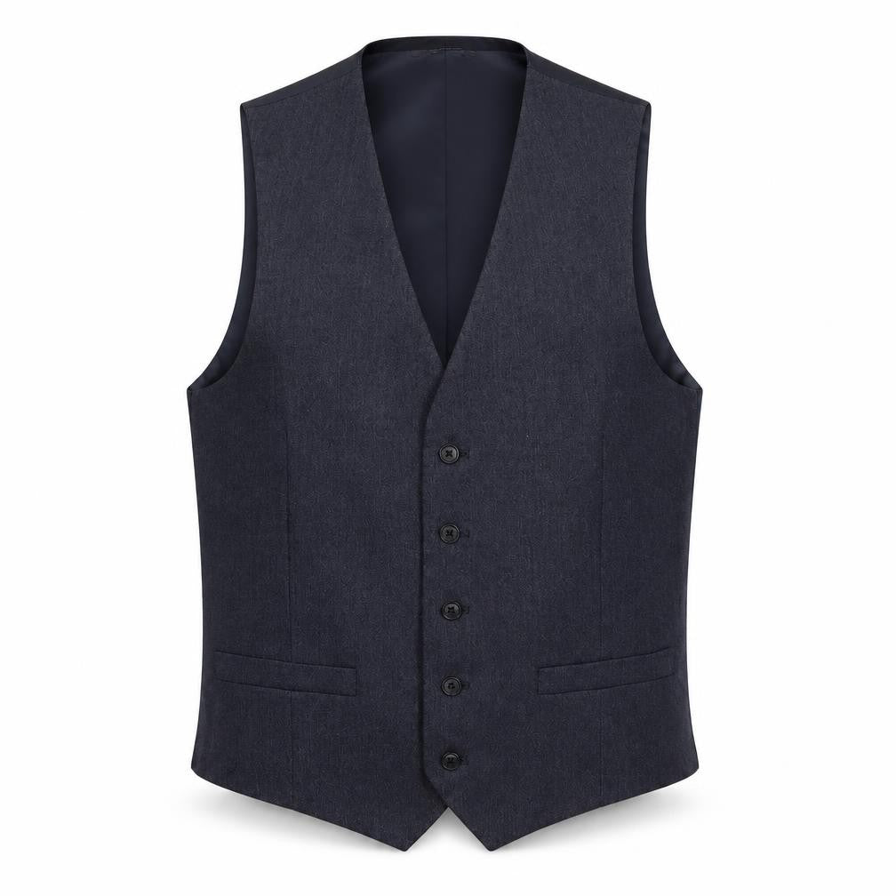 Marks and Spencer Mens Blue Polyester Jacket Suit Waistcoat Size 38 Regular
