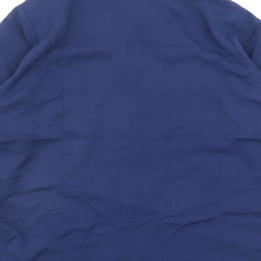 Holmewood Womens Blue Cotton Basic Button-Up Size 14 Collared
