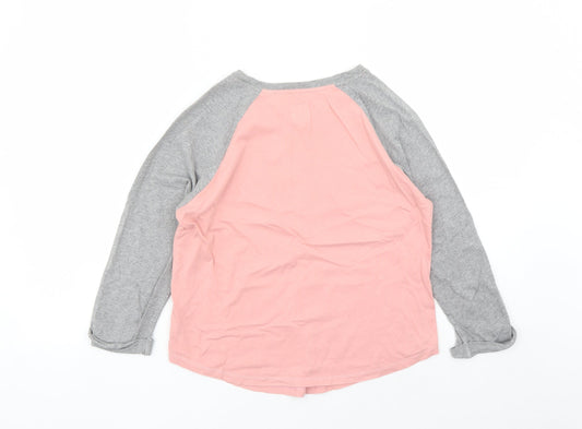 Jack Wills Womens Pink Colourblock Polyester Basic T-Shirt Size 8 Round Neck