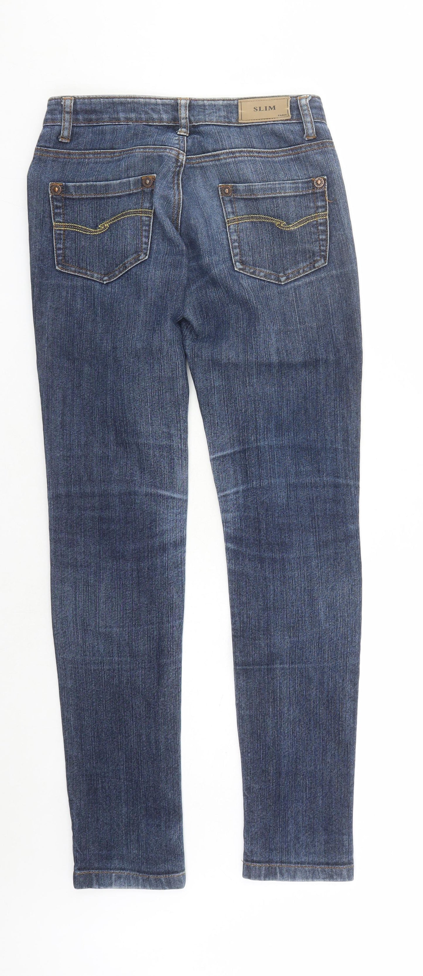 Jolina Womens Blue Cotton Straight Jeans Size 28 in L31 in Regular Zip