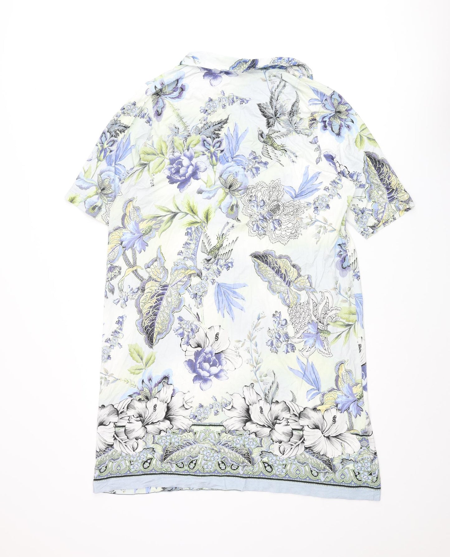 Riani Womens Multicoloured Floral Viscose Shift Size 16 Collared Pullover