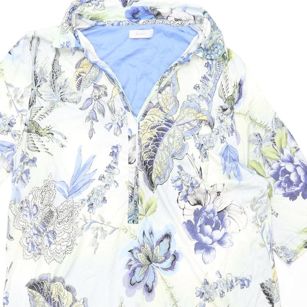 Riani Womens Multicoloured Floral Viscose Shift Size 16 Collared Pullover