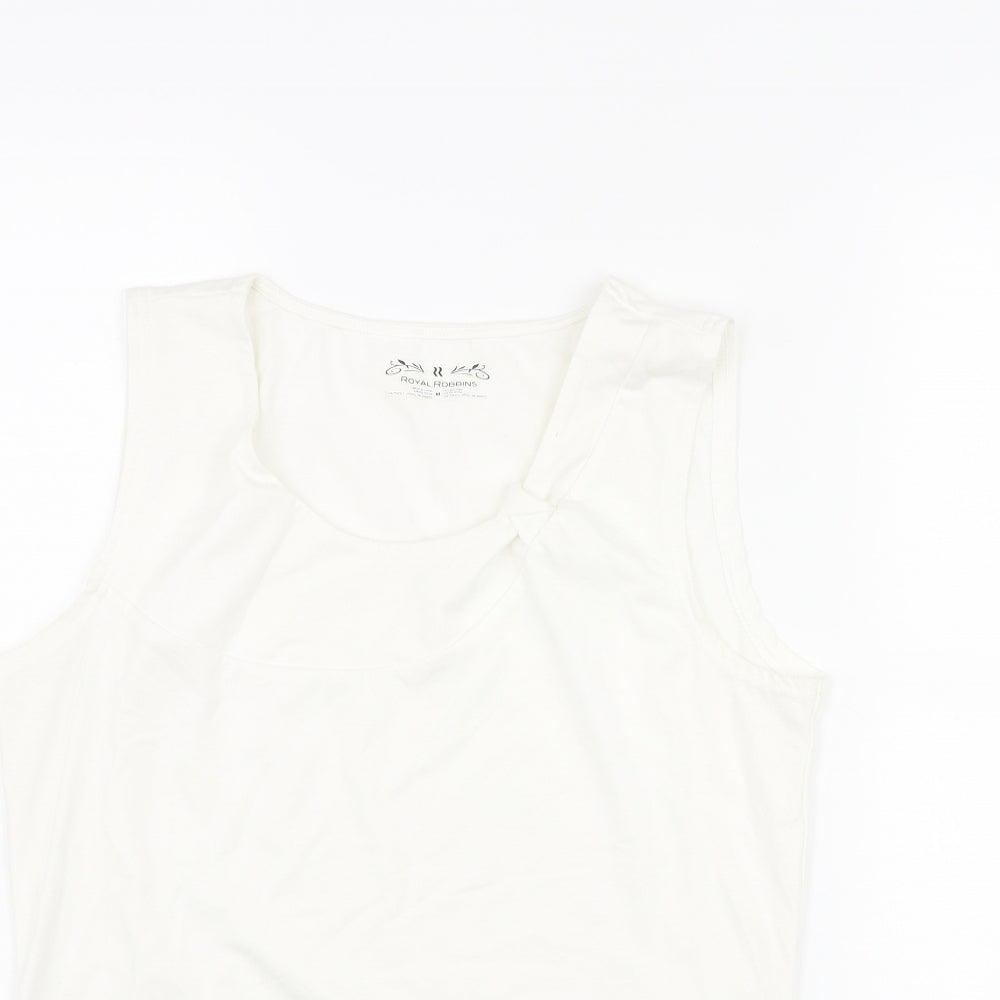 Royal Robbins Womens Ivory Polyester Camisole Tank Size M Round Neck