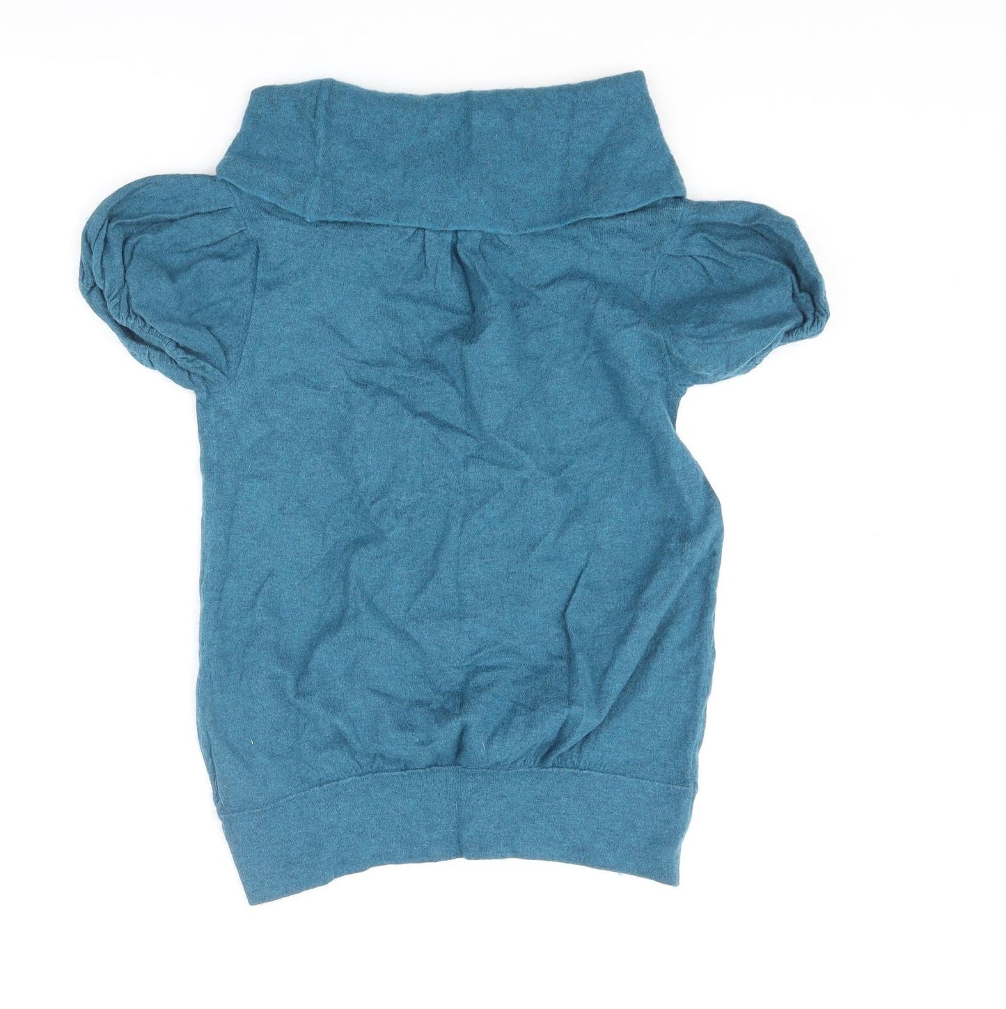 River Island Womens Blue Roll Neck Cotton Pullover Jumper Size 10