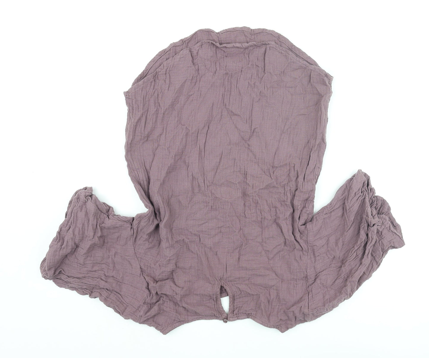 Denver Hayes Womens Purple Cotton Basic Blouse Size M Round Neck